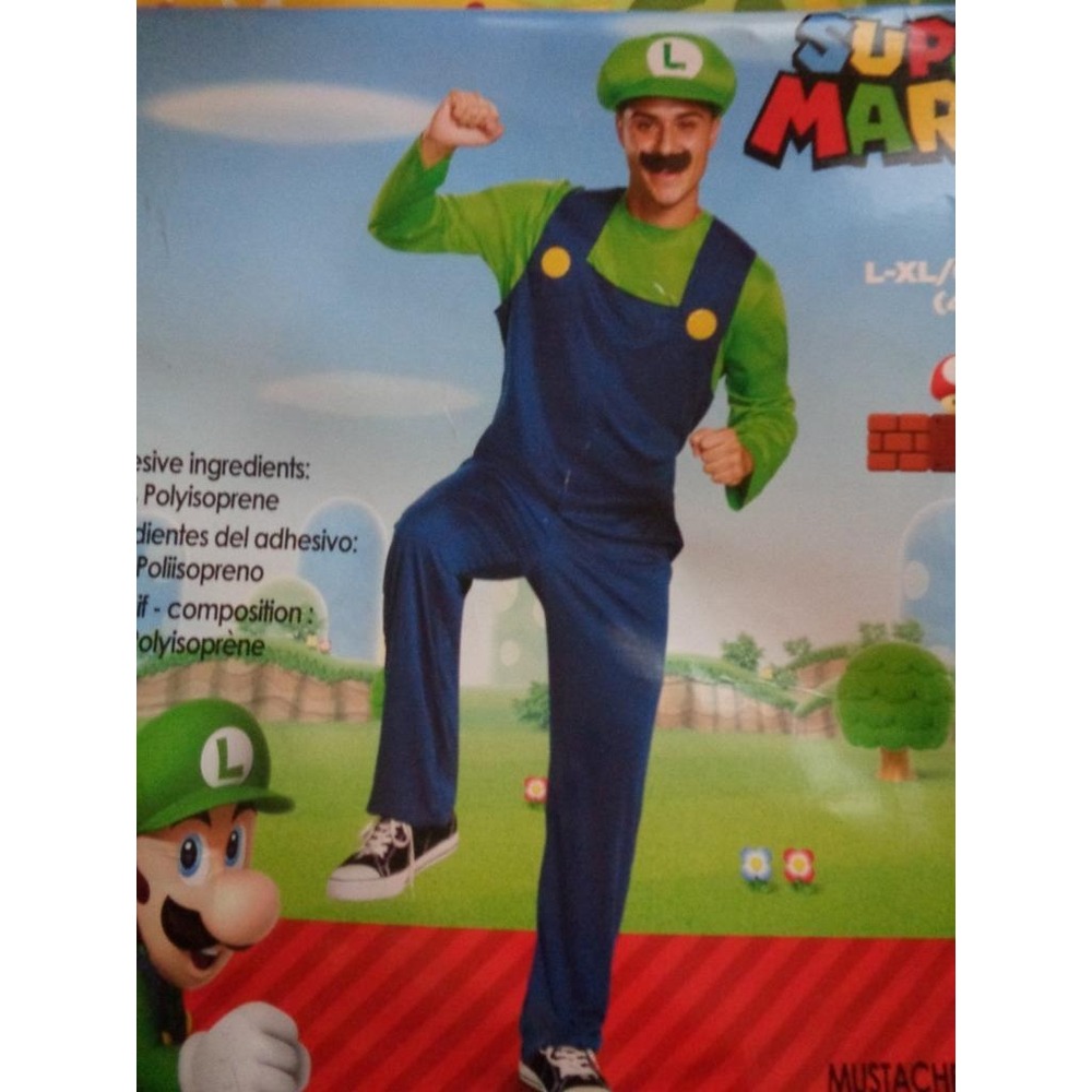 Super Mario Brothers Luigi Adult Costume L-XL 42-46